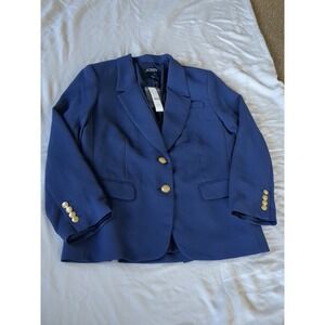 NWT J Crew Willa Blazer Size 12 Petite Blue Career Business